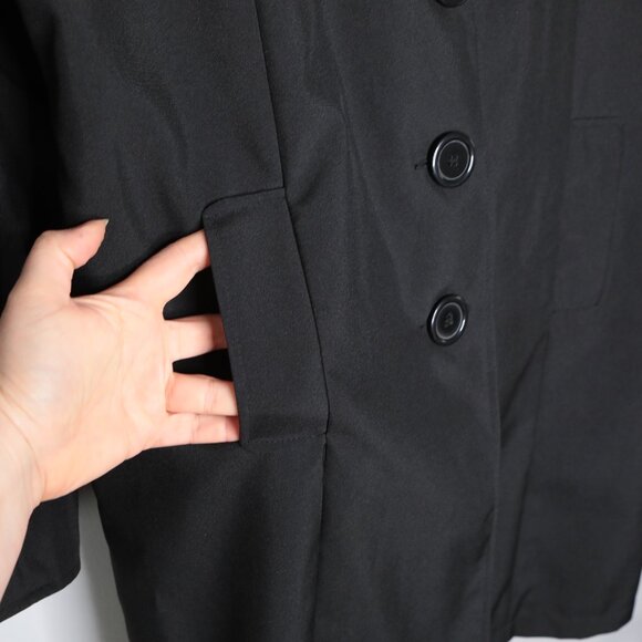 Luba Limited Edition Black Overcoat Fall Jacket Button Up Lined Plus 16 - Picture 9 of 11